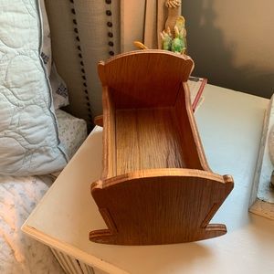 Vintage wood doll cradle